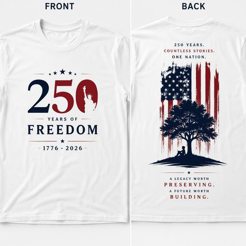 250 Years of Freedom T-Shirt back design mockup